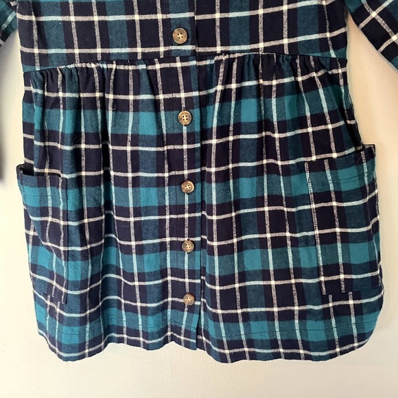 NWT Hanna Andersson Blue/Green Plaid Long Sleeve Dress SZ 5 - Picture 3 of 15